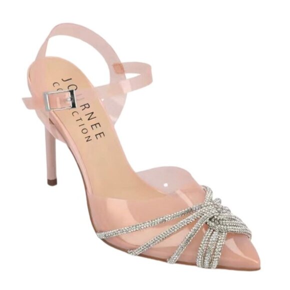 Journee Collection Shoes - JOURNEE COLLECTION ELEORA Women's Lucite Stiletto Heel Pumps Nude Size 12